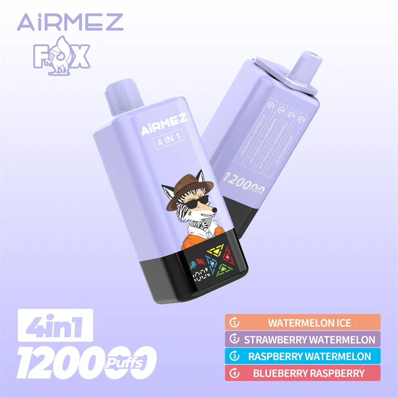 Airmez Fox 4in1 120k_watermelon ice-strawberry watermelon-raspberry watermelon-blueberry raspberry