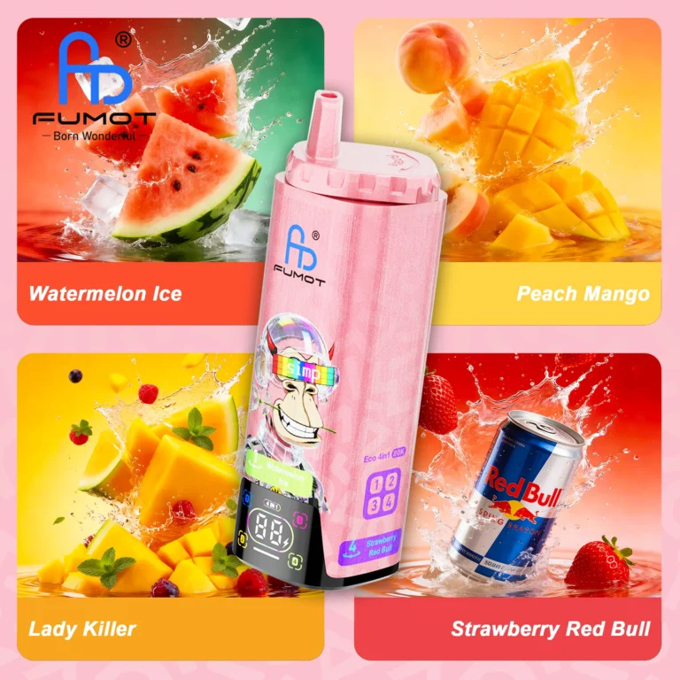 Fumot ECO 4IN1 80K_Watermelon Ice & Peach Mango & Lady Killer & Strawberry Red Bull6（3）