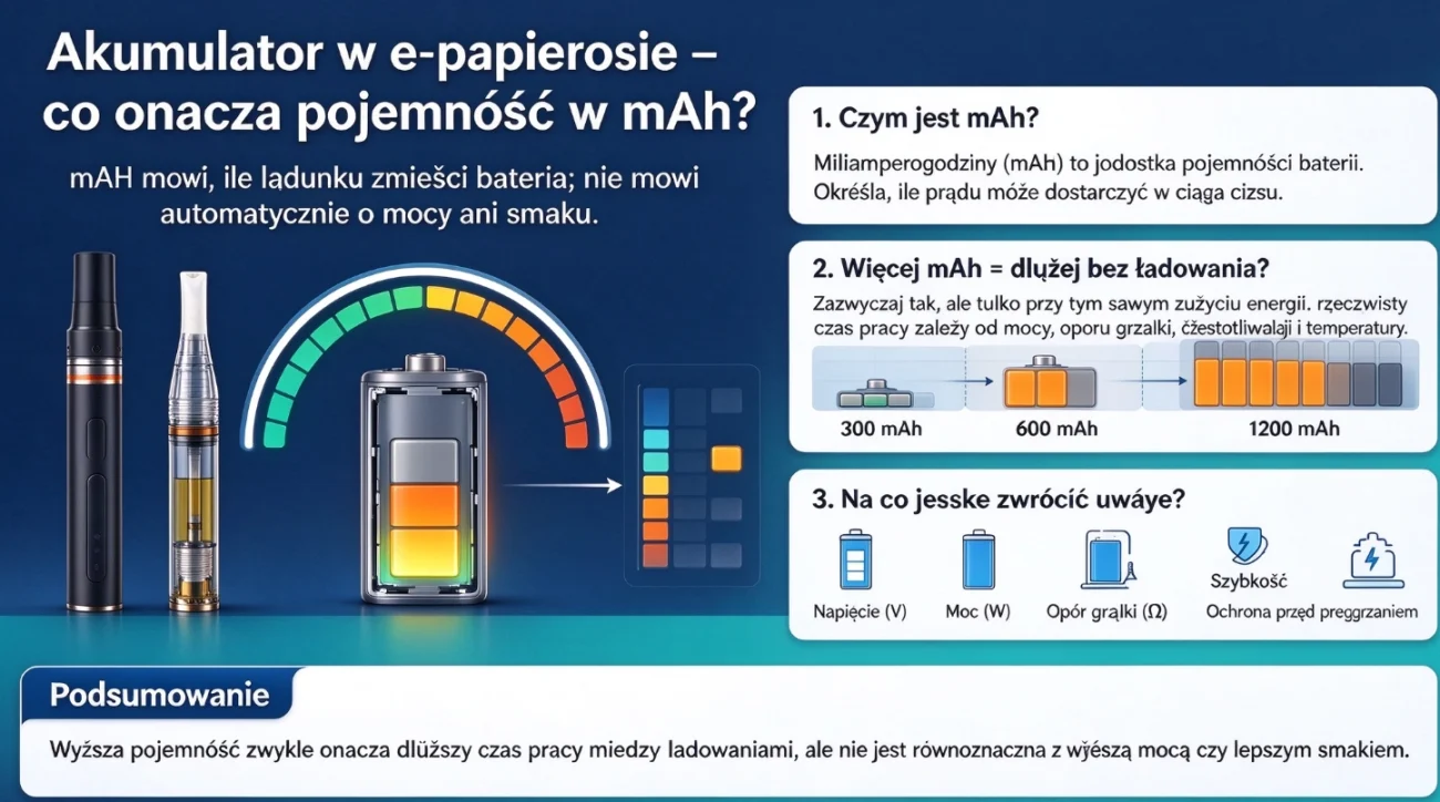 akumulator w e papierosie – co oznacza pojemność w mah